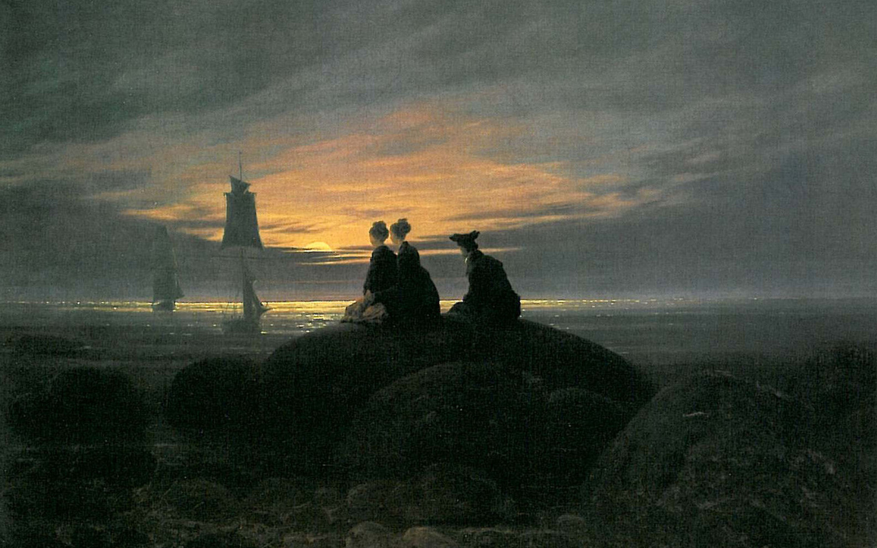 Friedrich: Moonrise over the Sea