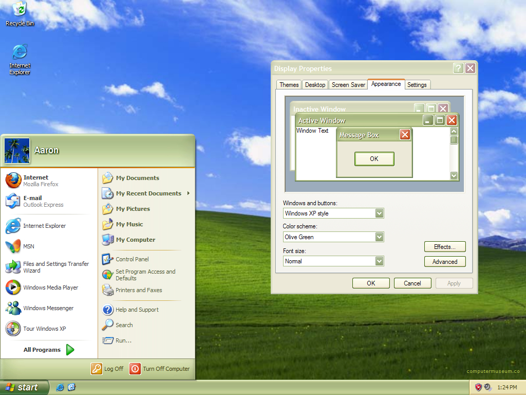 Windows xp цветовая схема