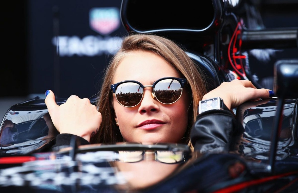 CARA DELEVINGNE at McLaren Honda Garage in Pitlane