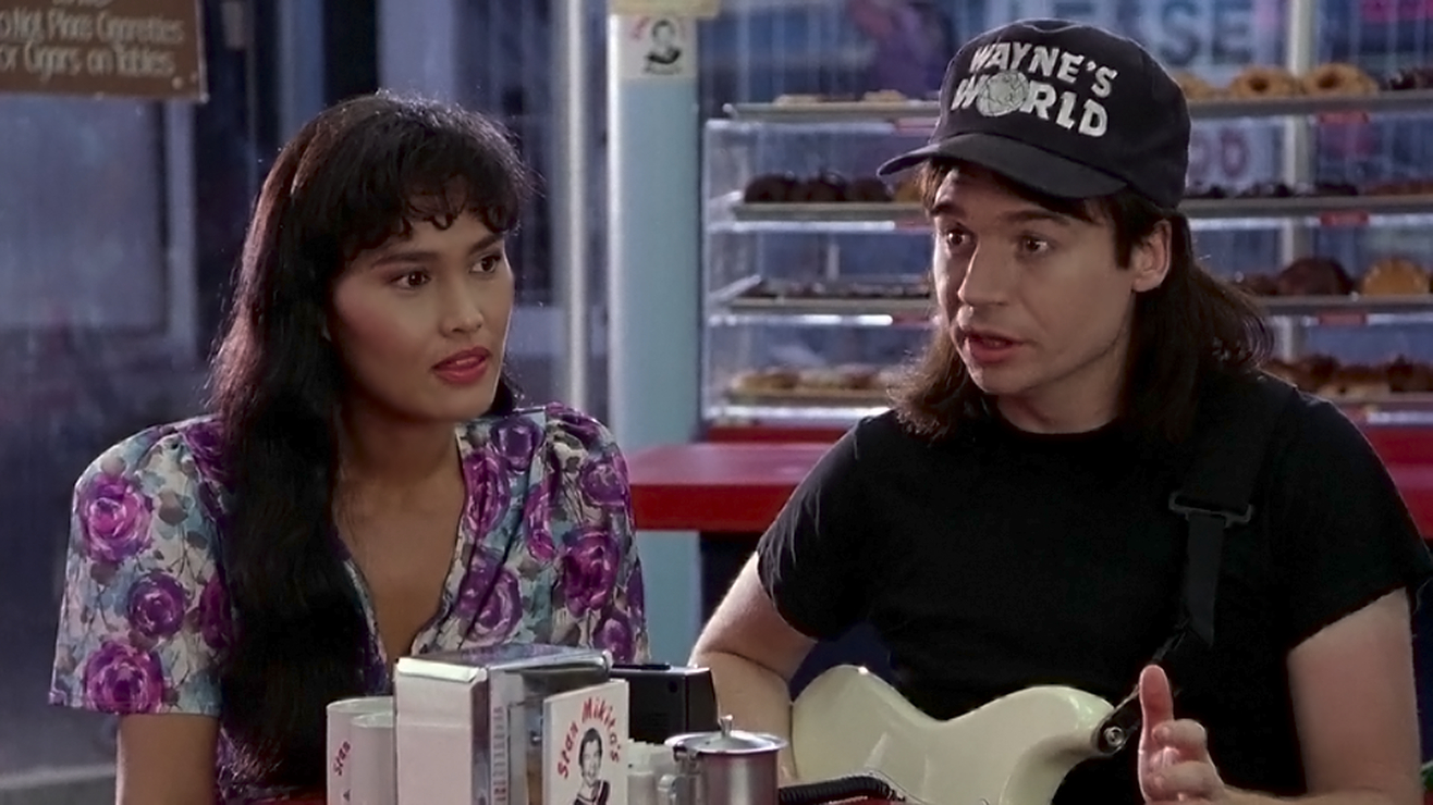 Tia Carrere and Mike Myers